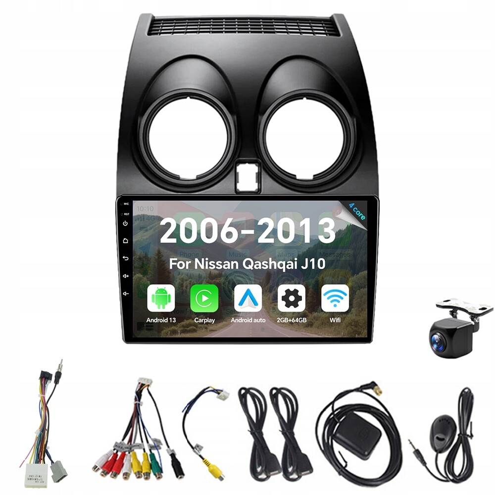 2Din Android 13 autorádio pro Nissan Qashqai J10 2006-2013 Carplay Gps Rds