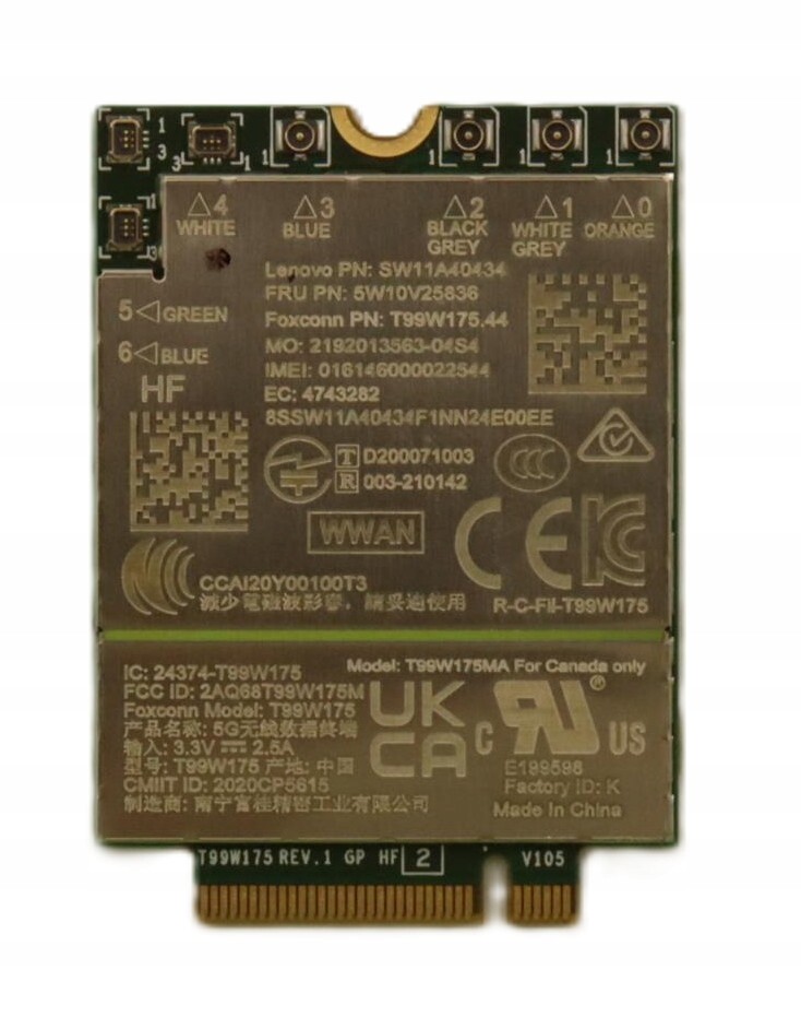 5G Wwan Modem Lenovo 5W10V25836 pro Thinkpad X13s typ 21BX 21BY