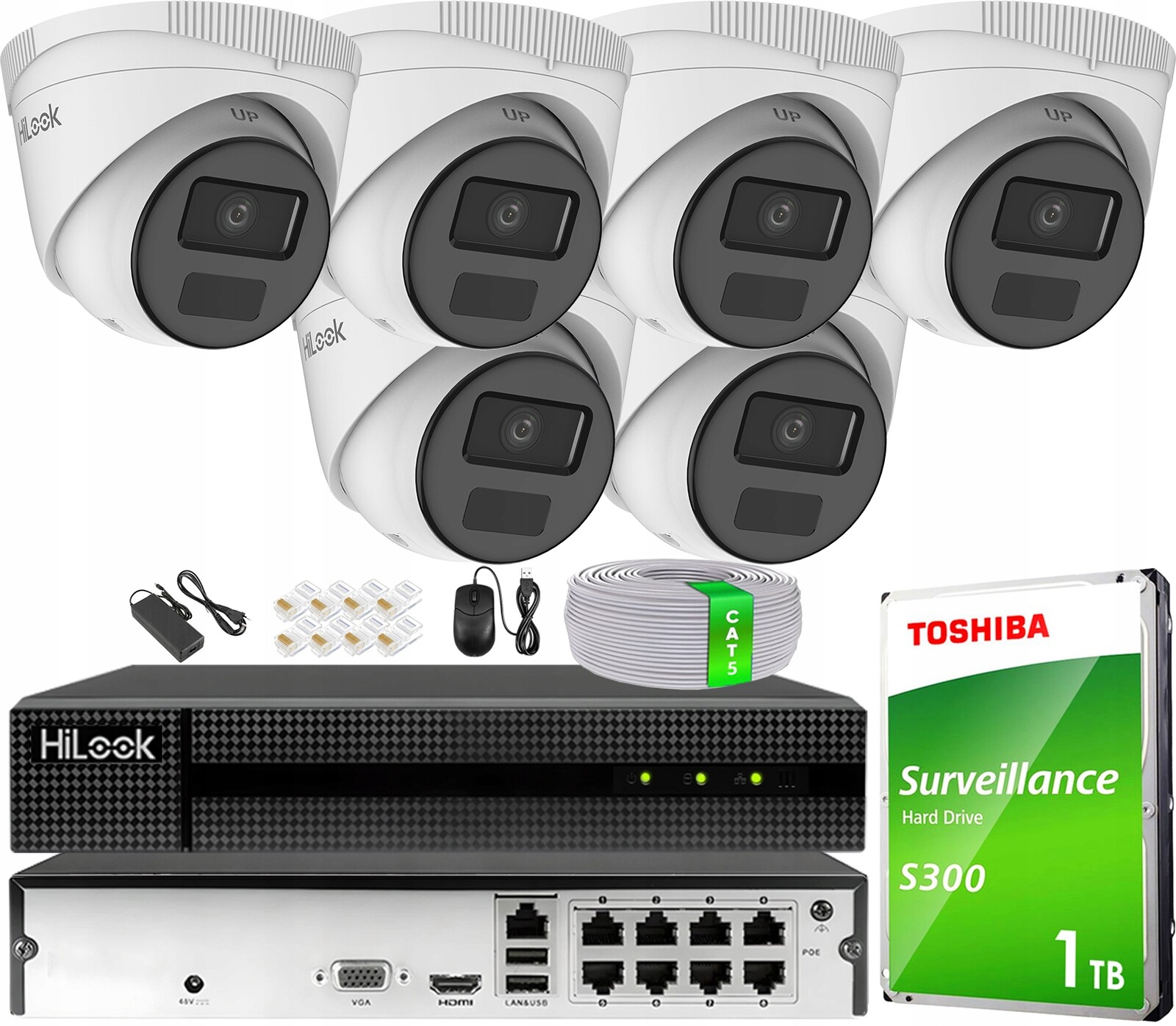 Sada pro monitorování Ip 6 kamer 4Mpx IPCAM-T4-P Záznamník NVR-8CH-4MP/8P