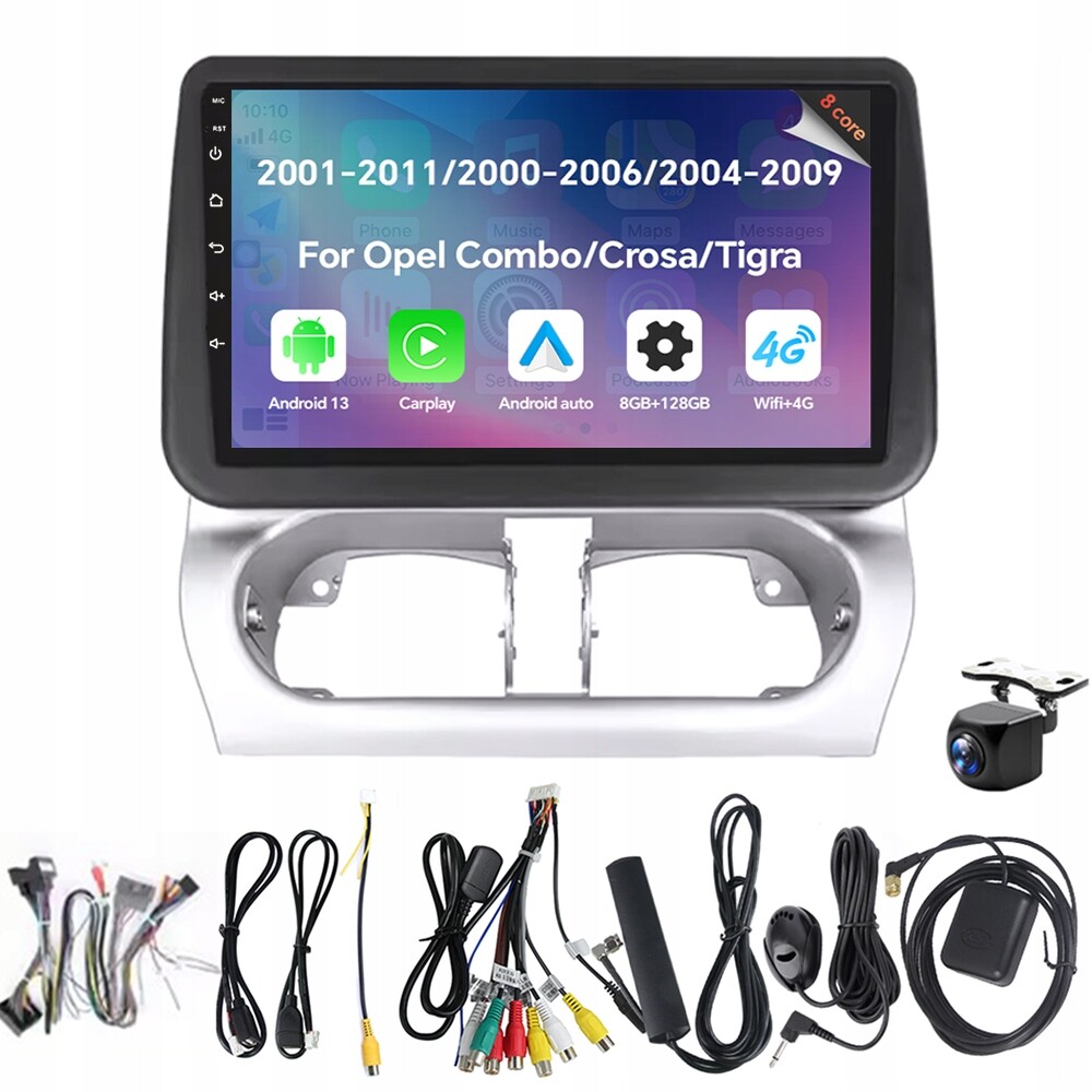 Autorádio Eunavi s Androidem 13 pro Opel Combo Crosa Tigra Carplay 8G 128G Rds