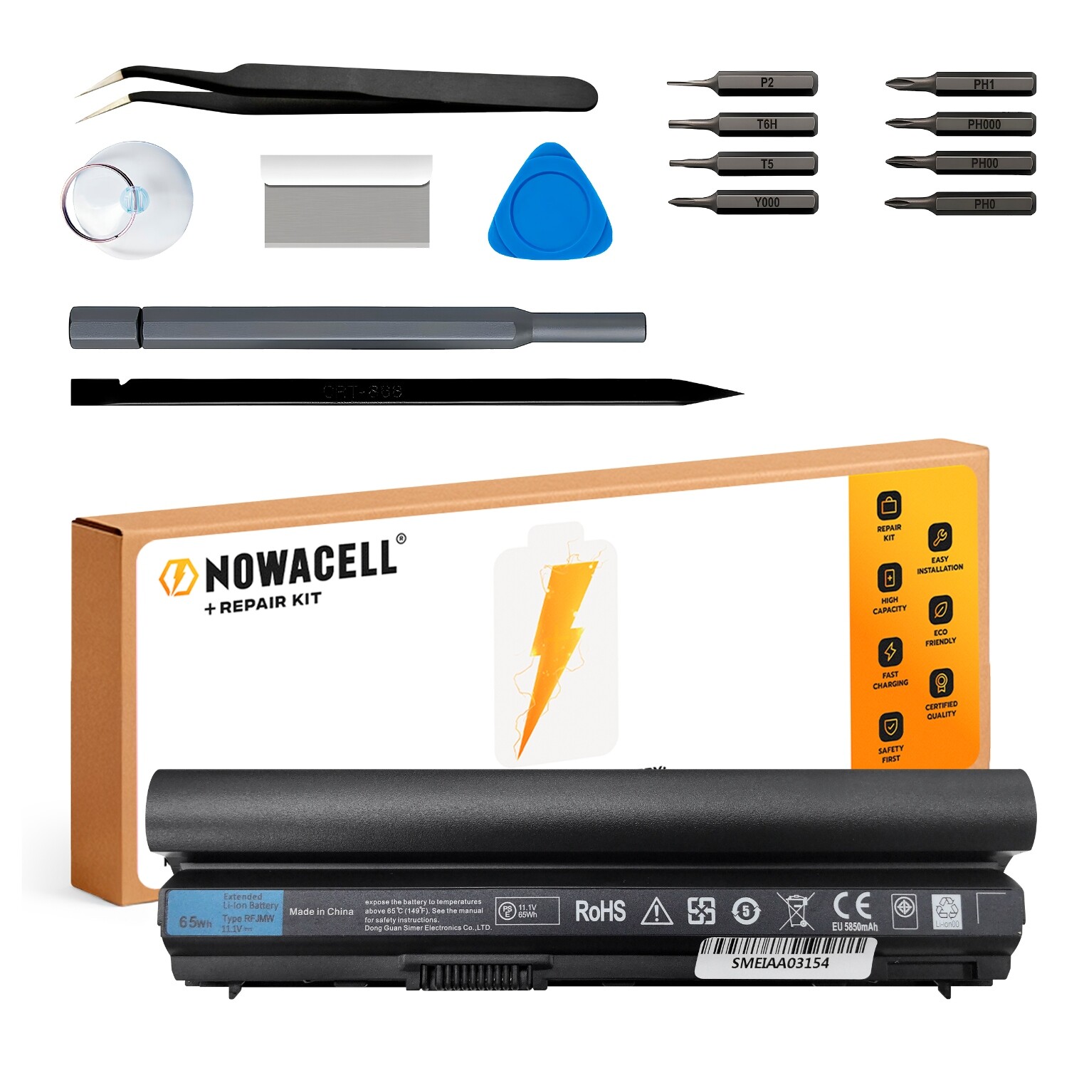 Baterie Rfjmw pro Dell Latitude E6220 E6230 E6320 E6330 E6120 11,1V 65Wh