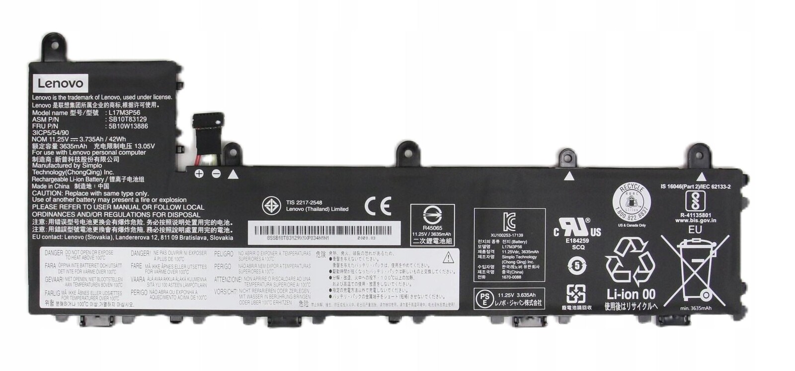 Původní baterie L17L3P54 01AV486 pro Lenovo Thinkpad 11e Yoga gen5 20LM