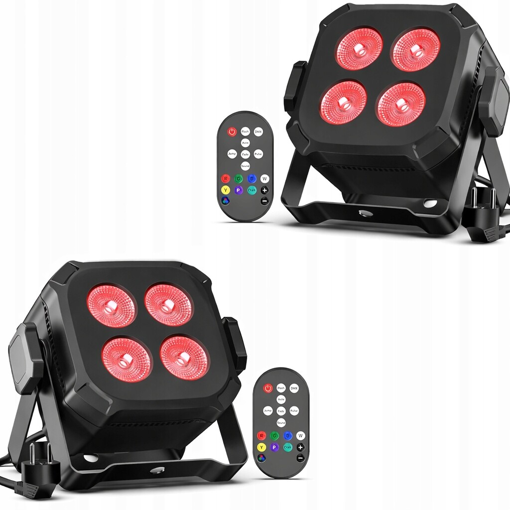 Led světlomety Rgbw Reflektor 2 ks Scénické osvětlení pro párty Ovladače