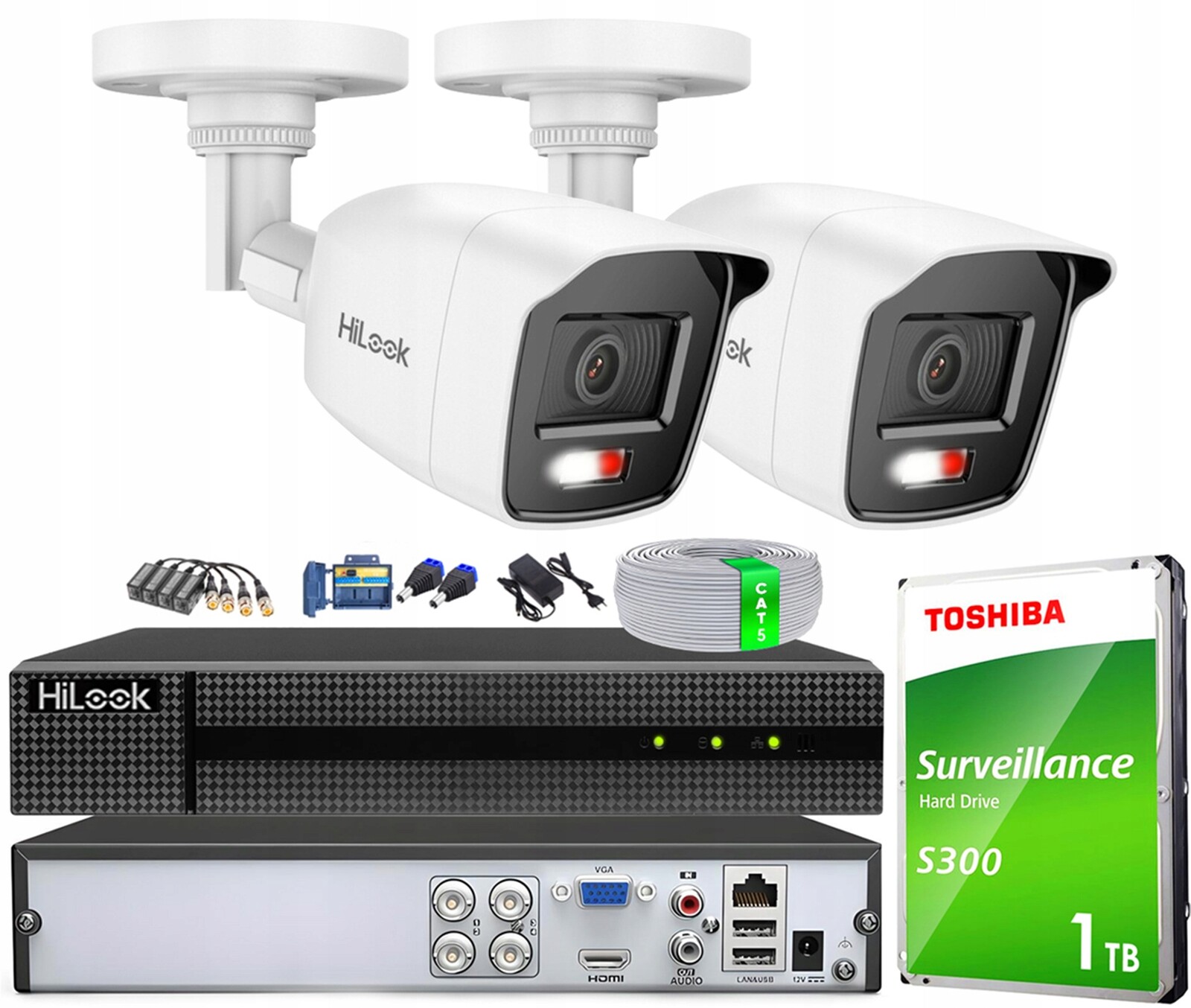 Monitorovací sada 2 kamer FullHD 1080p Den/Noc Barva Aplikace Detekce