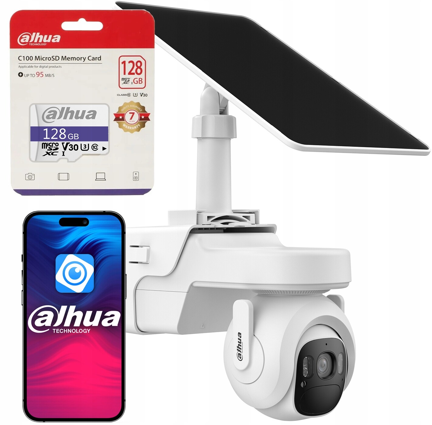 4G Solární Kamera KIT/BP4A-4G/M0508 4MPx Dahua Bezdrátový Pv Panel 128GB