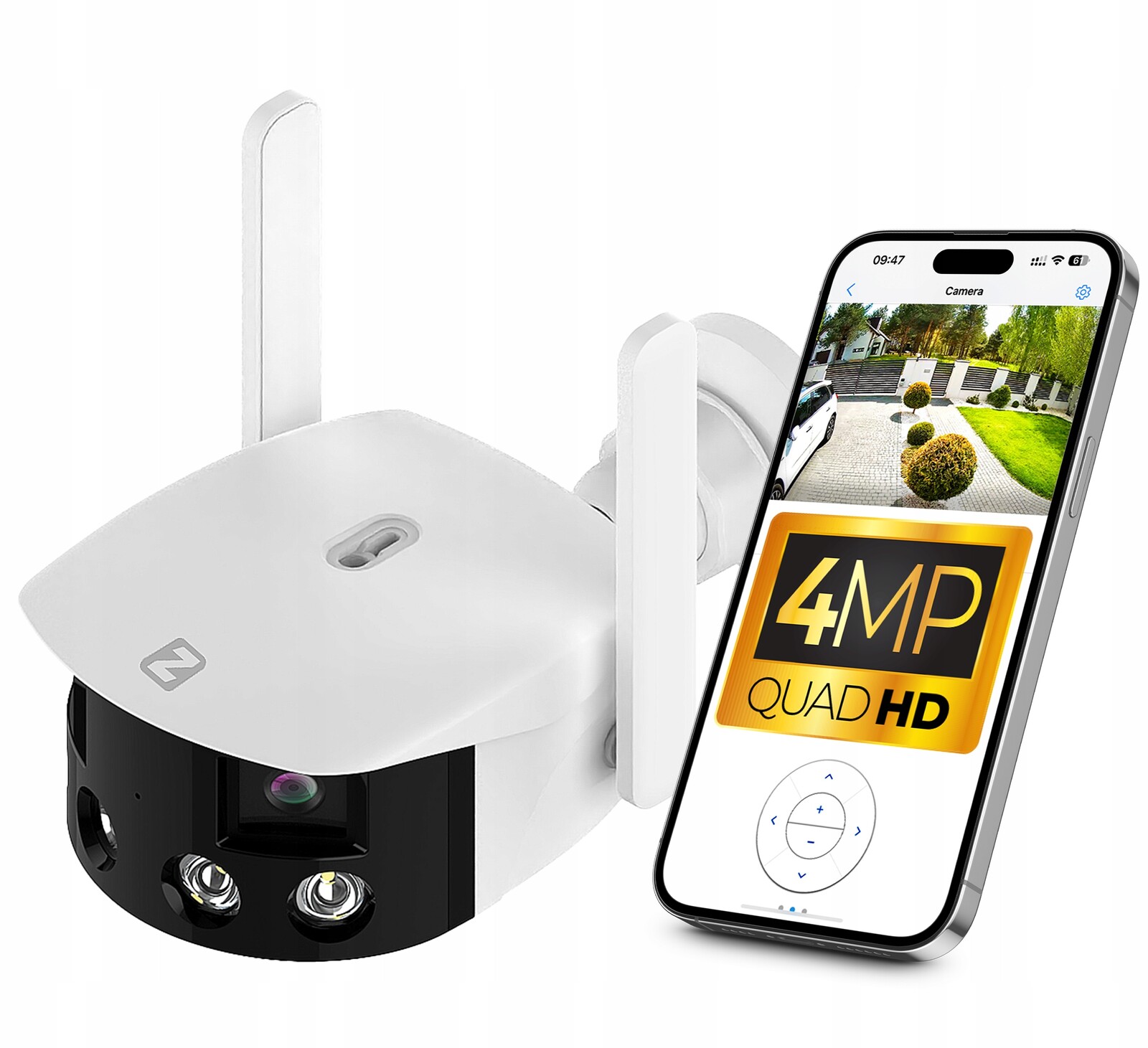 Venkovní Ip WiFi kamera 4MP 180° panoramatická, širokoúhlá