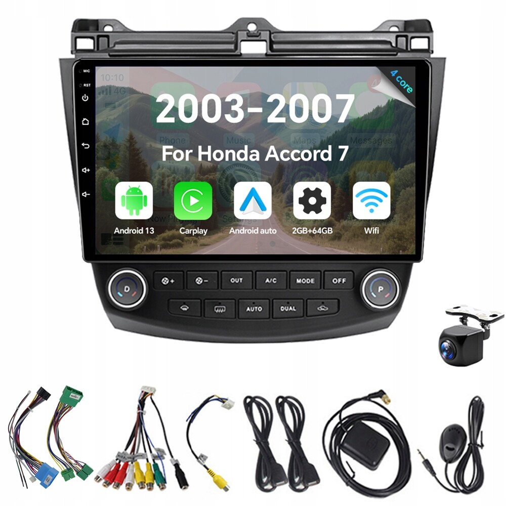 2Din Android 13 Autorádio pro Honda Accord 7 2003-2007 2G 64G Carplay Gps