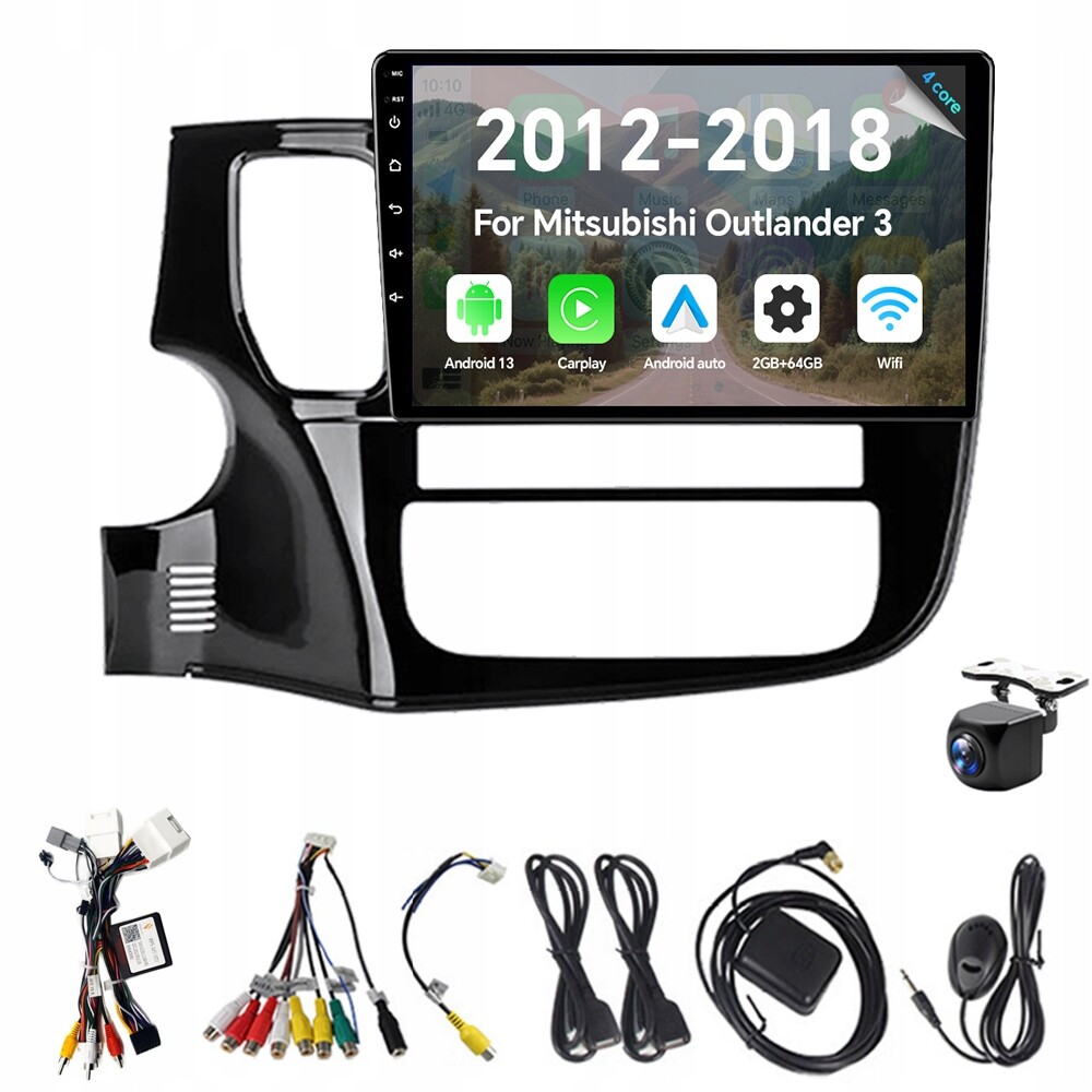2Din Android 13 autorádio pro Mitsubishi Outlander 3 2012-2018 Rds Carplay