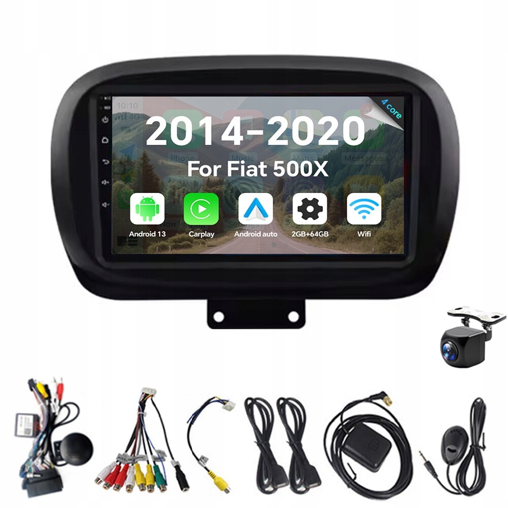 2Din Android 13 autorádio pro Fiat 500X 2014-2020 2G 64G Carplay Gps Rds