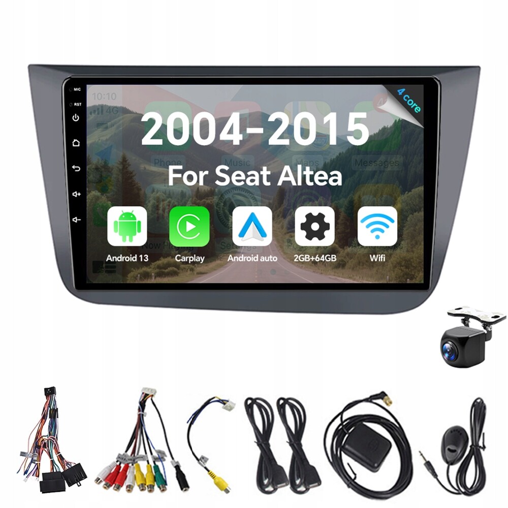 2Din Android 13 autorádio pro Seat Altea 2004-2015 Toledo 3 2G 64G Carplay