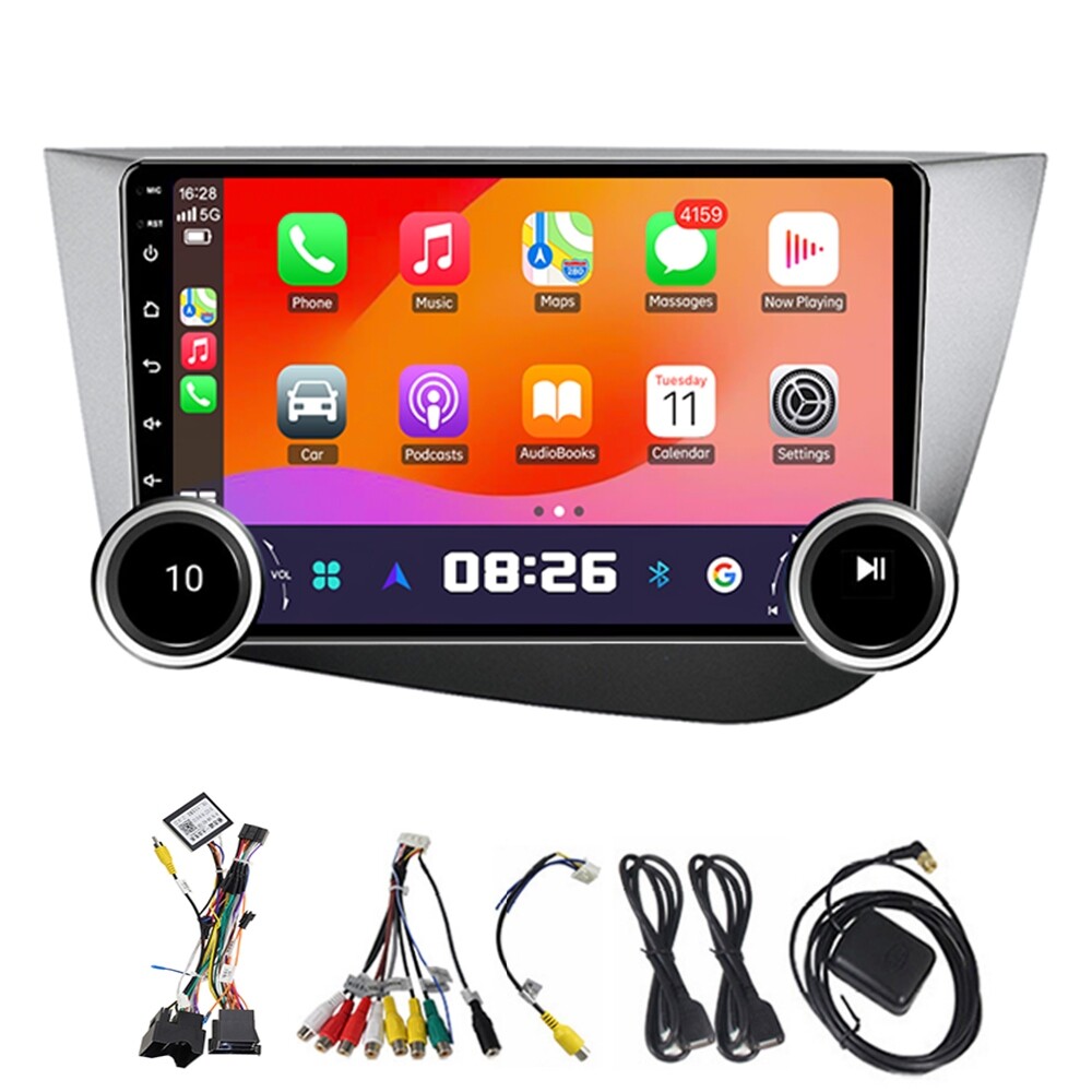 2DIN Android 13 Autorádio pro Seat Leon 2 MK2 2005-2012 s CarPlay, 4G a 64GB pamětí, Rds