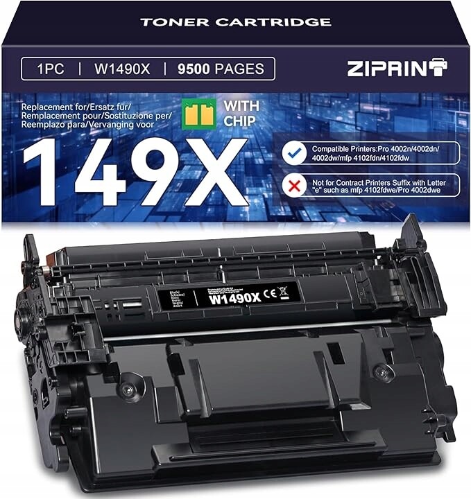 Náhradní toner pro Hp Ziprint 149X Laserjet Pro 4002 a Mfp 4102 černý čip