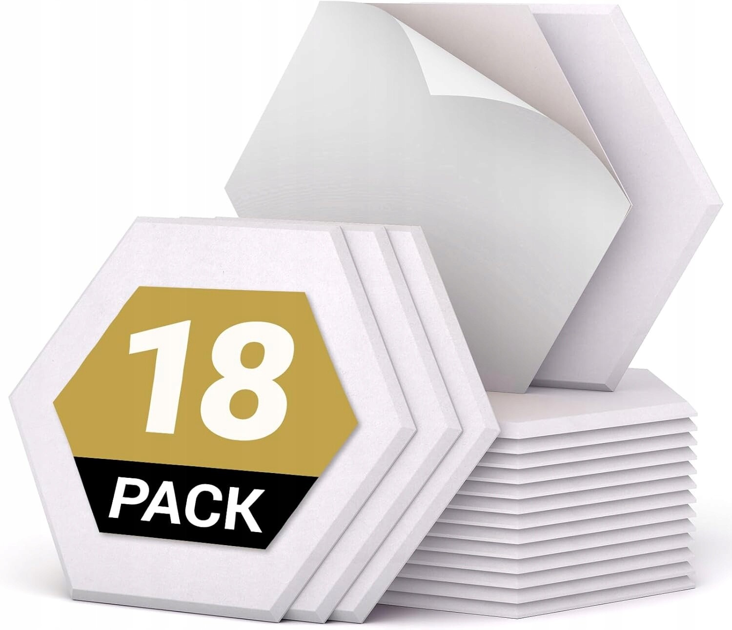 36x Samolepící Akustické Panely 30x26x1 cm Šestiúhelníkové Matrace Bílé