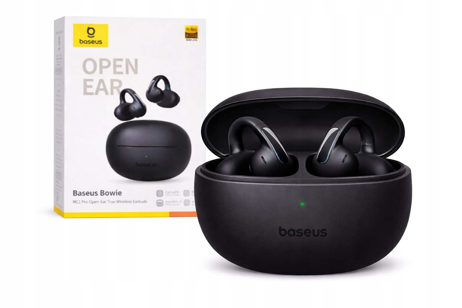 Bezdrátová sluchátka do uší Baseus Bowie MC1 Pro Open Ear černá