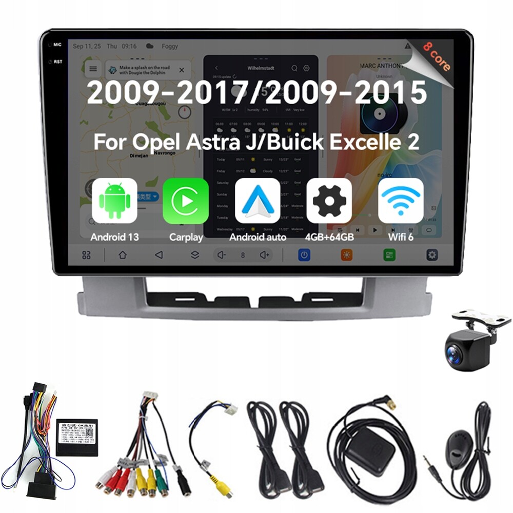 2Din Android 4G 64G autorádio pro Opel Astra J 2009-2017 Buick Excelle 2
