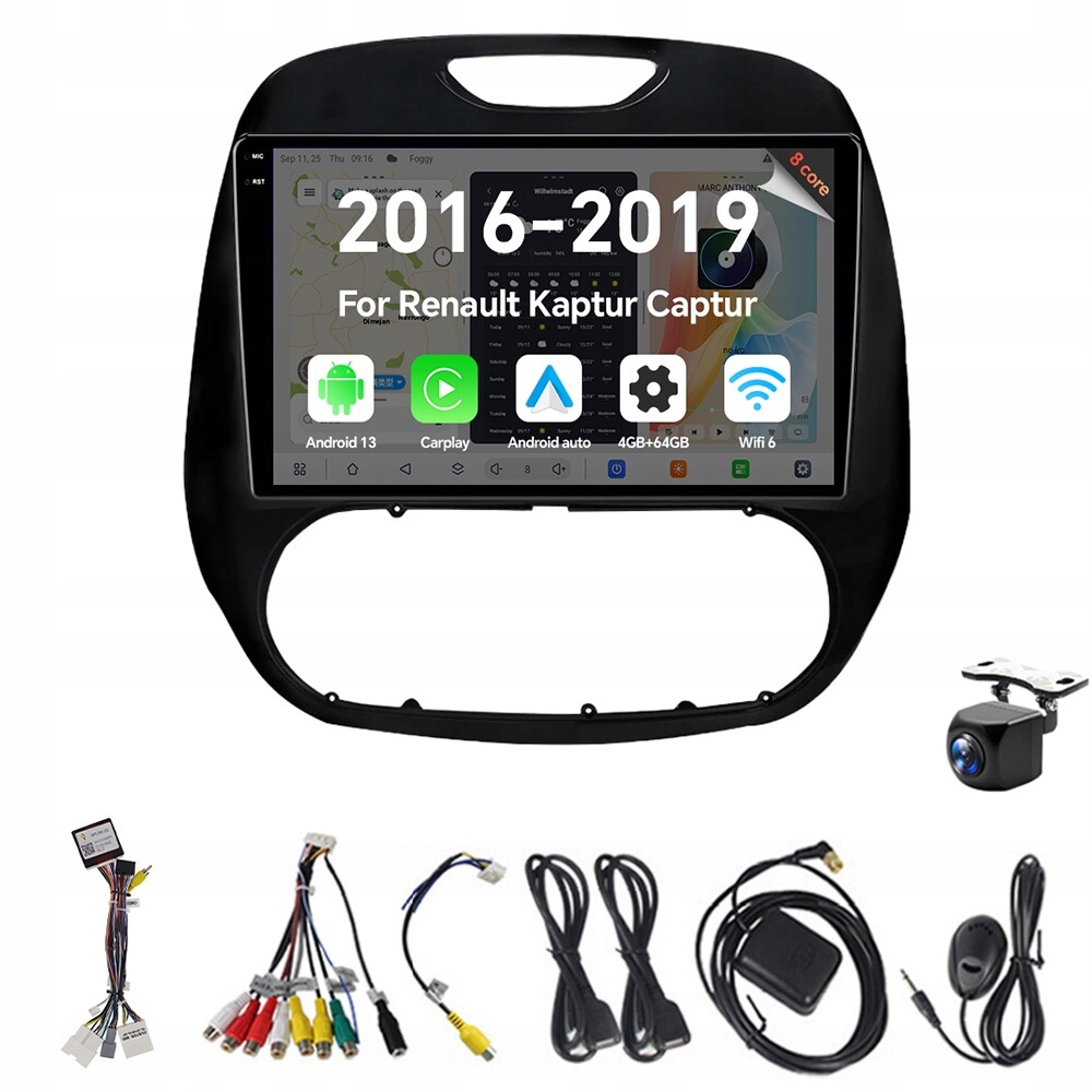 Autorádio 2Din Android13 pro Renault Kaptur Captur 2016-2019 Carplay 4G 64G