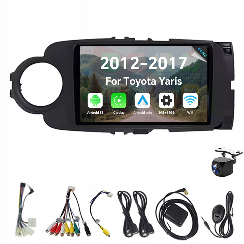 2Din Android 13 autorádio pro Toyota Yaris 2012-2017 2G 64G Carplay Gps