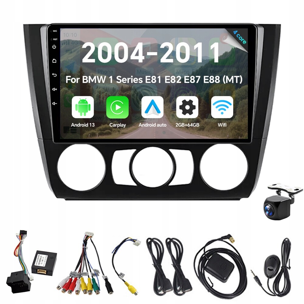 2Din Android 13 autorádio pro Bmw řady 1 E81 E82 E87 E88 Mt 2G 64G Carplay