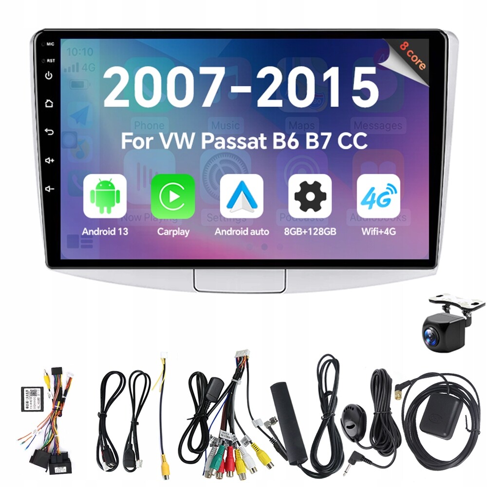 Autorádio Eunavi 2Din s Androidem 13 pro Vw Passat B6 B7 CC 2007-2015 Carplay