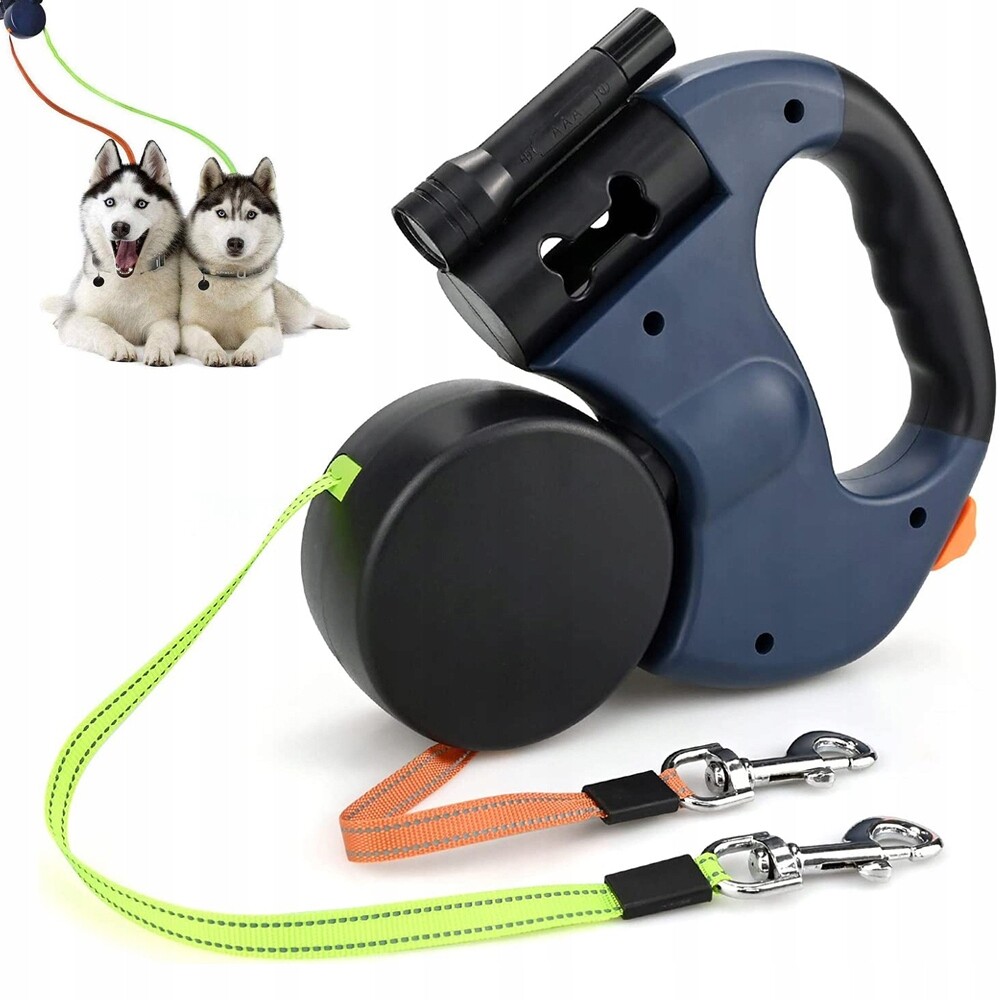 Vodítko Pro Psa Dvojitá Automatická 3M Led Oboustranná Pro Malé Psy