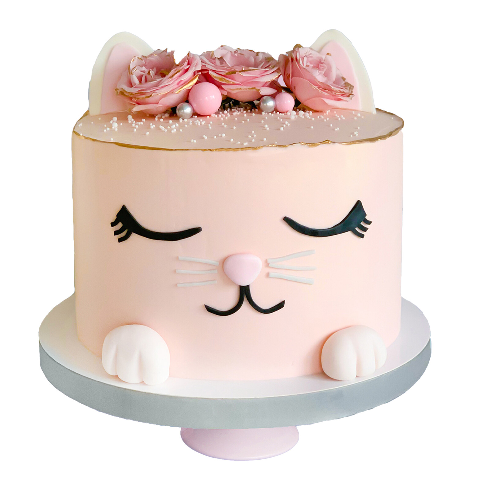 Sada na dort z cukrové pasty – Kočka cukrová figurka kočky a koťátka