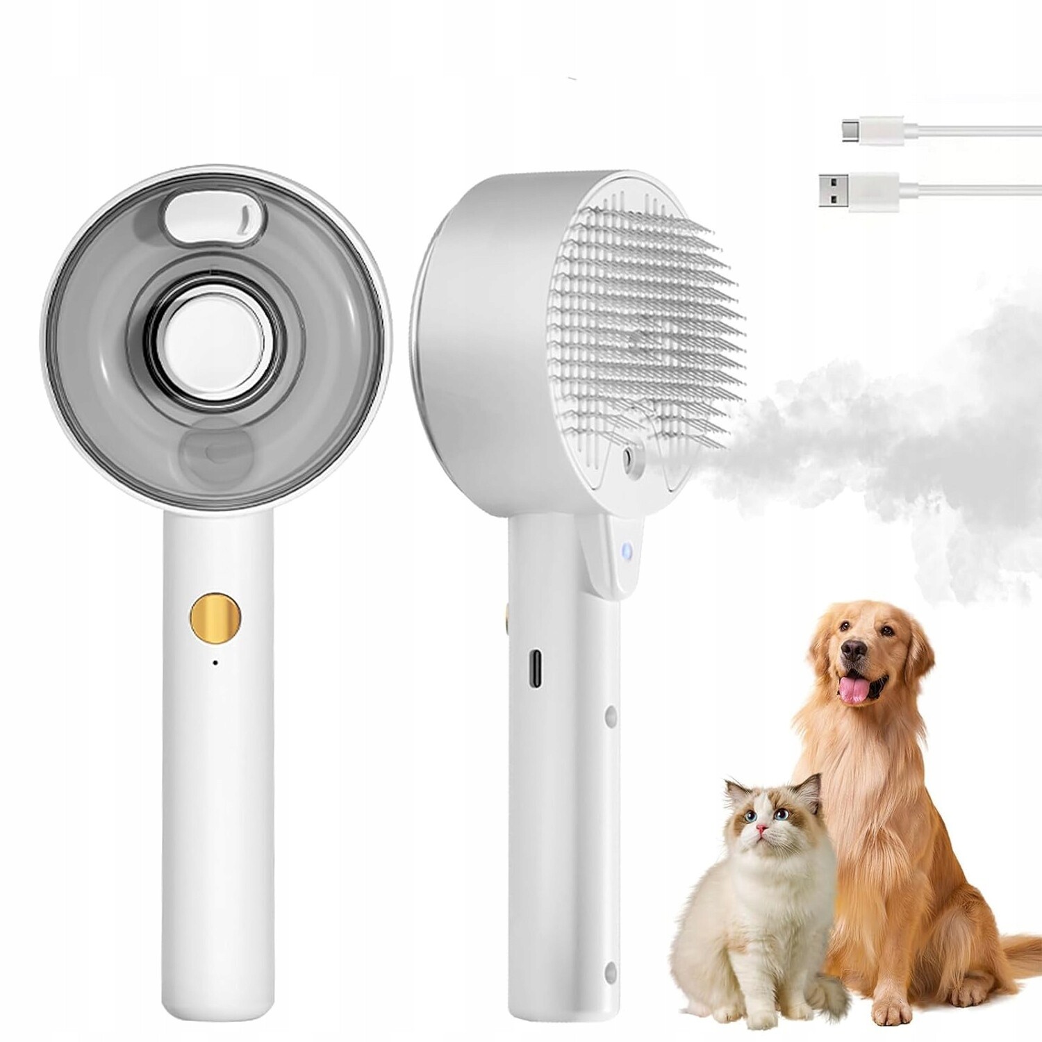 Napařovací Kartáč pro Psy, Kočky a Zvířata, Profesionální, Samočištění, Uv Sterilizace