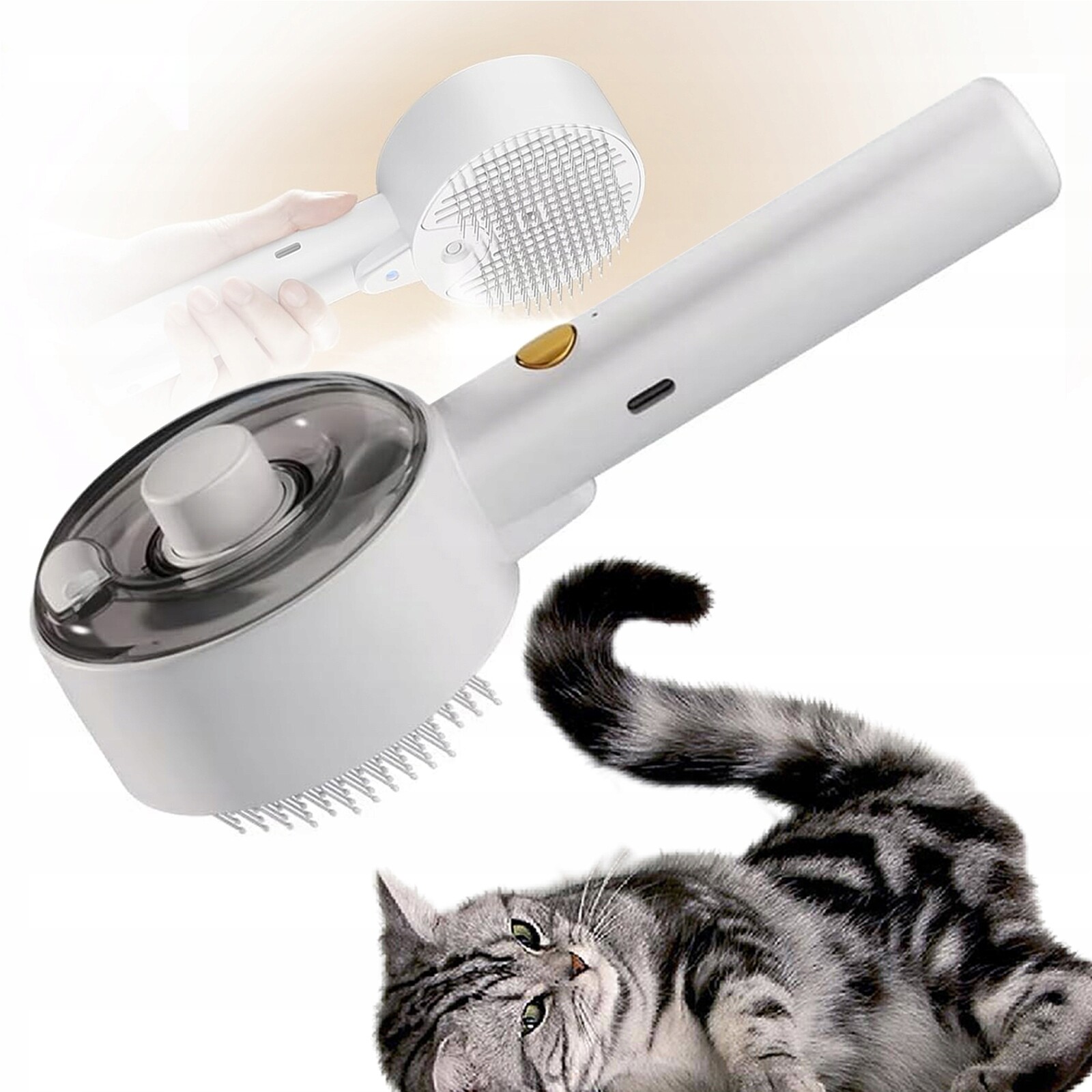 Hřeben 3v1 Sprej na péči o srst pro domácí mazlíčky Masážní kartáč Snadná péče o srst pro kočky a psy