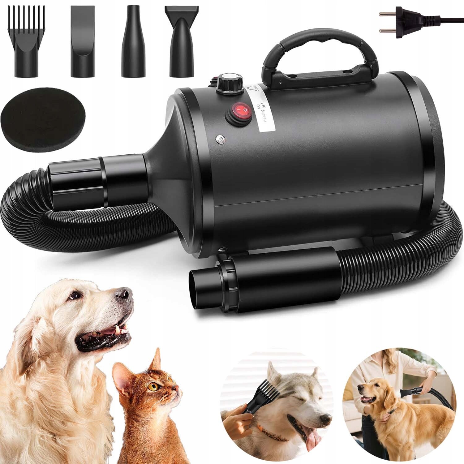 Vysoušeč Vlasů Pro Psy 2800 W, Pumpička Na Vlasy, Regulovatelná Teplota
