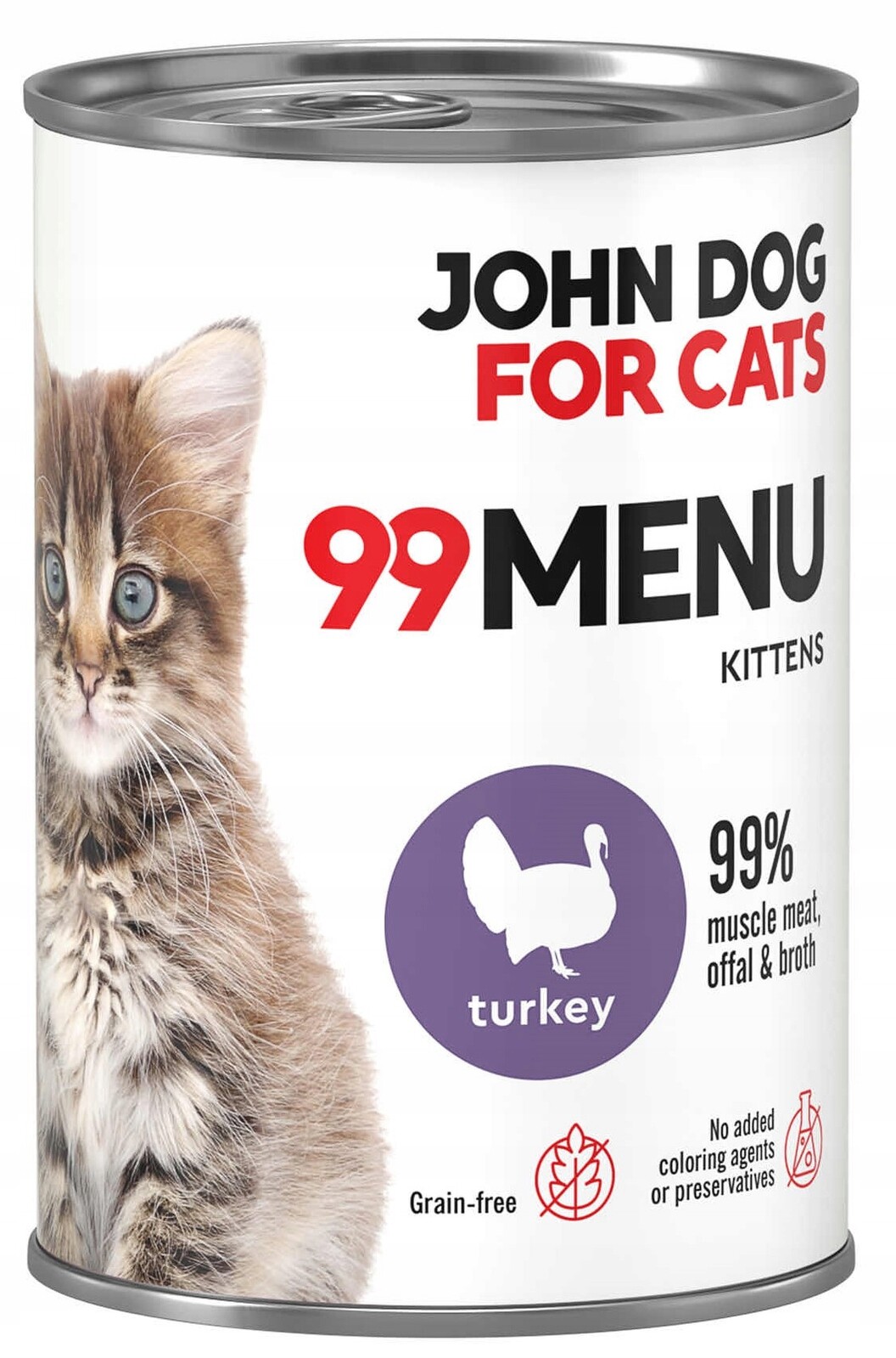 6X JohnDog ForCat 99 Menu Kitten Krůta 400g vlhké krmivo pro koťata