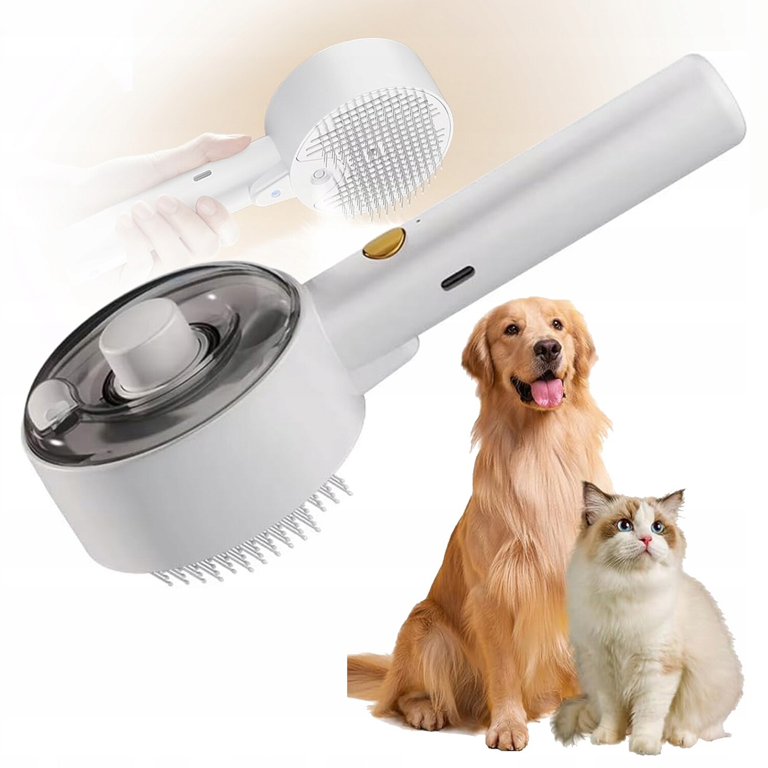 Elektrický hřeben pro domácí mazlíčky, parní kartáč, sprej pro domácí mazlíčky, masážní kartáč, péče o srst pro kočky a psy