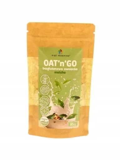 5 x Ovesná Kaše Matcha bezlepková Oat'n'GO Pięć Przemian, 85 g