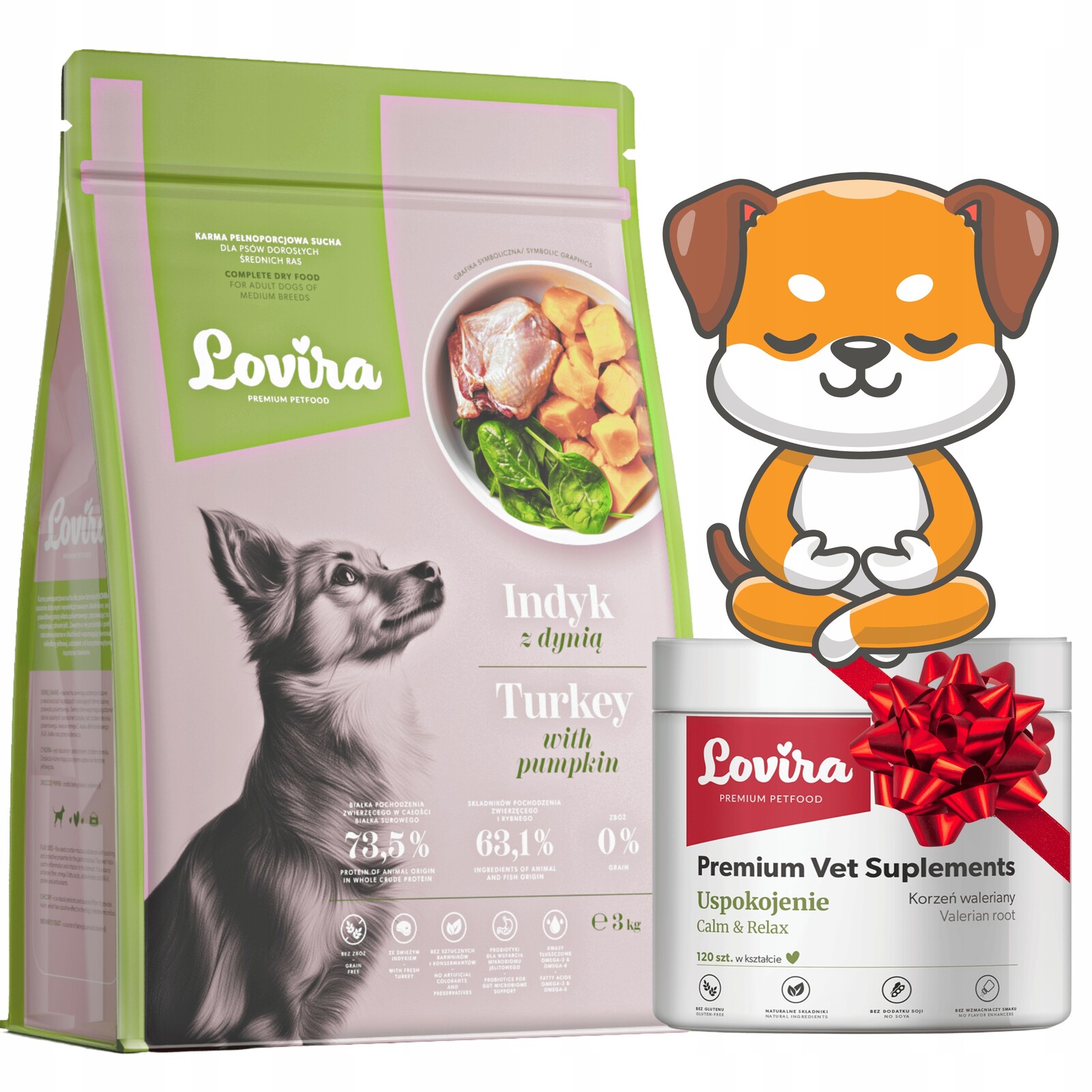 Krmivo Suché Krůta+bonus Doplňky Pro Psa Na Stres 120 ks na uklidnění