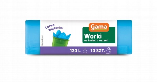 5x Snadno vázané pytle na odpadky Gama 120L/10 Ks