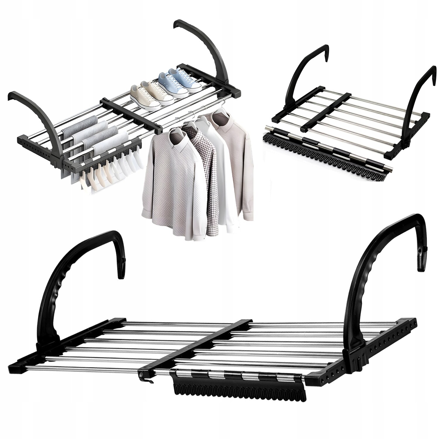 Sušák Na Prádlo Na Balkon A Radiátor, Nastavitelný, 64-110 CM, Na Oblečení