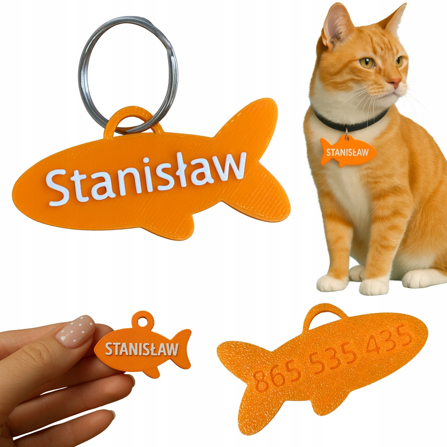 Adresář pro psa kočku rybička identifikační číslo s gravírováním jméno číslo plastové