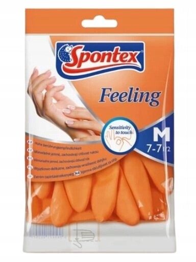 5 x Spontex, Feeling, gumové rukavice, velikost M, 1 pár