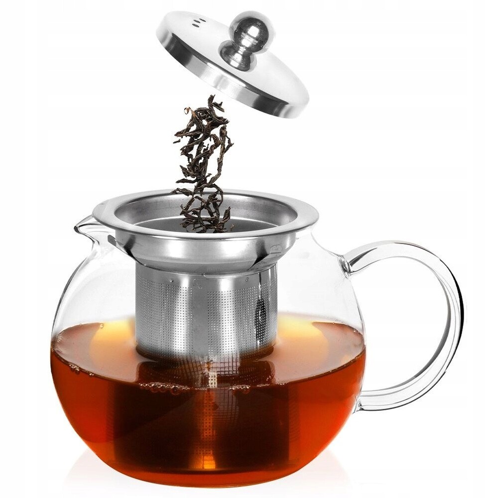 Čajová Konvice Se Sítkem Skleněný, Odolný Proti Přípravě Čaje, Bylinný, 0.8 L
