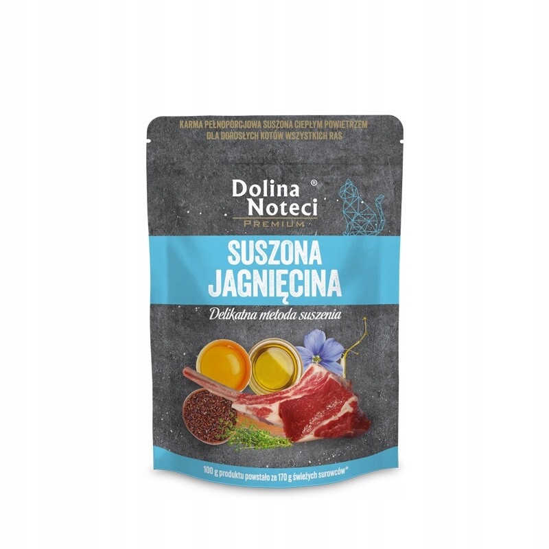 6X Dolina Noteci Premium sušené krmivo pro kočky všech plemen jehněčí maso 150 g
