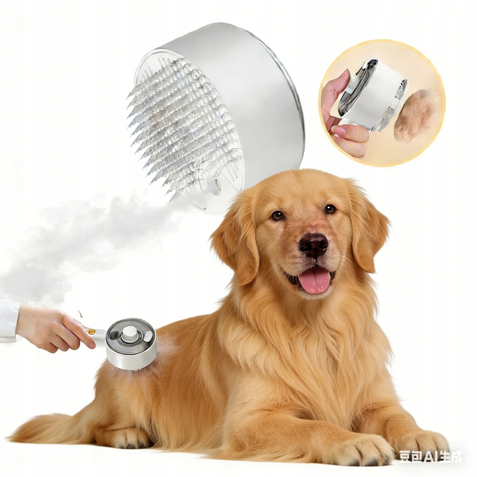 Napařovací Kartáč Pro Psy A Kočky, Profesionální, Samočistící, S Uv Sterilizací