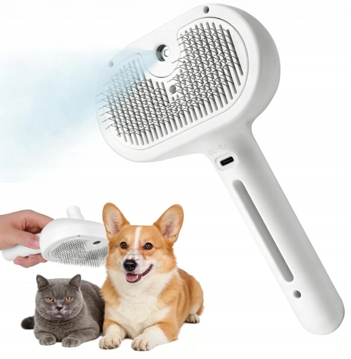 Elektrický Pařní Kartáč 2 V 1 Pro Psy A Kočky: Odstranění Zplsti, Masáž, Čištění, Péče