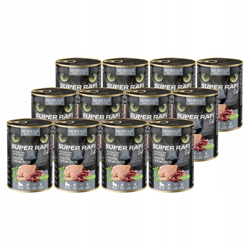 Rafi Cat perlička a kachní srdce 12 x 400 g Krmivo mokré pro kočky