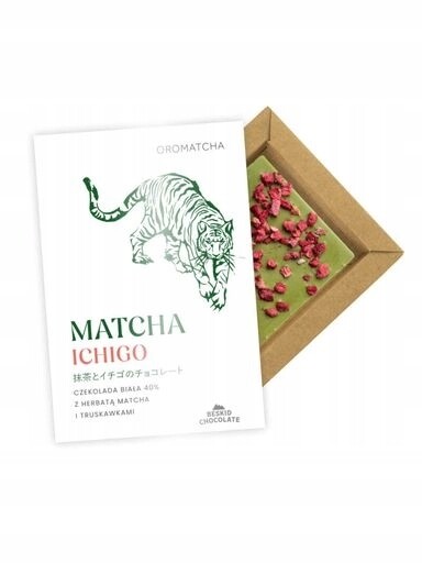 2x Čokoláda Bílá 40% Matcha s jahodami Beskid Chocolate