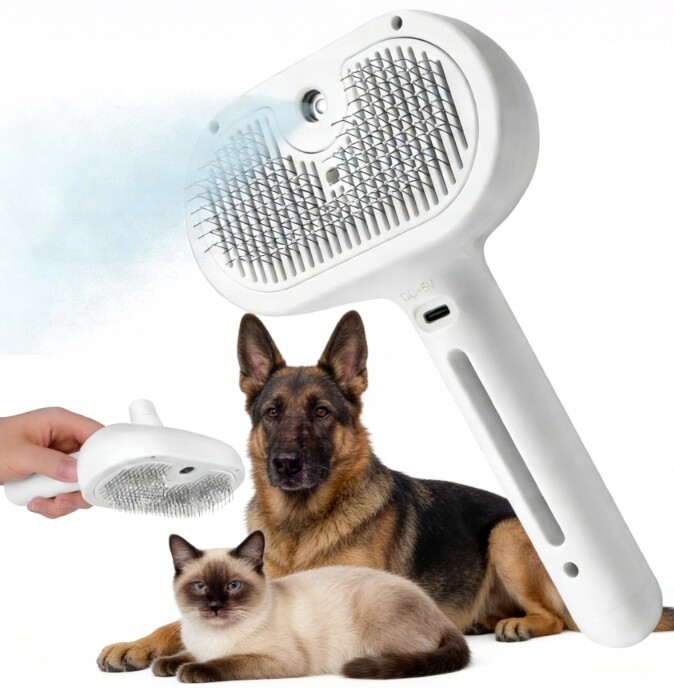 Elektrický Pařní Kartáč 2-V-1 Pro Psy A Kočky: Odstranění Zbytků Srsti, Masáž, Pro Čištění