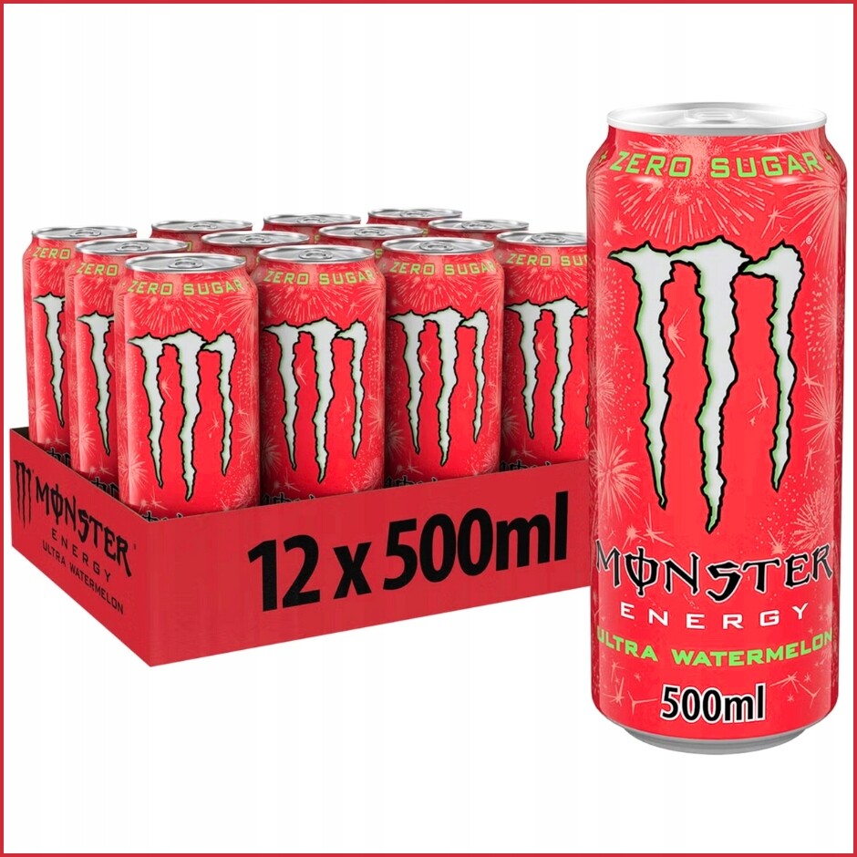 12 x Monster Energy Ultra Watermelon Energetický nápoj Meloun 500 ml