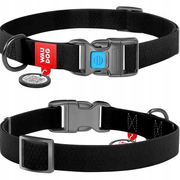 Obojek pvc 25mmx38-58cm Waudog černý