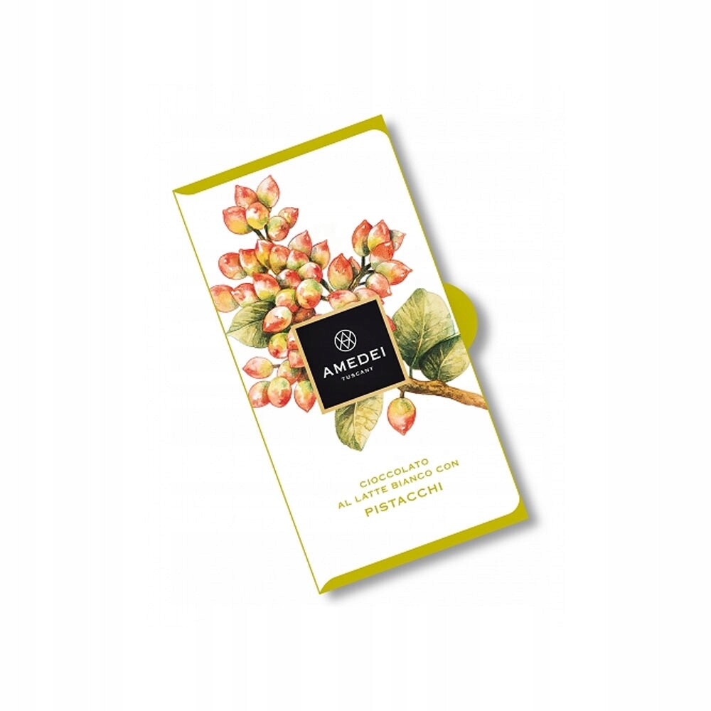 2x Amedei Toskánská Čokoláda Bílá s pistáciemi 50 g