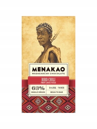 2x Menakao tmavá čokoláda 63% chilli piri-piri 75 g