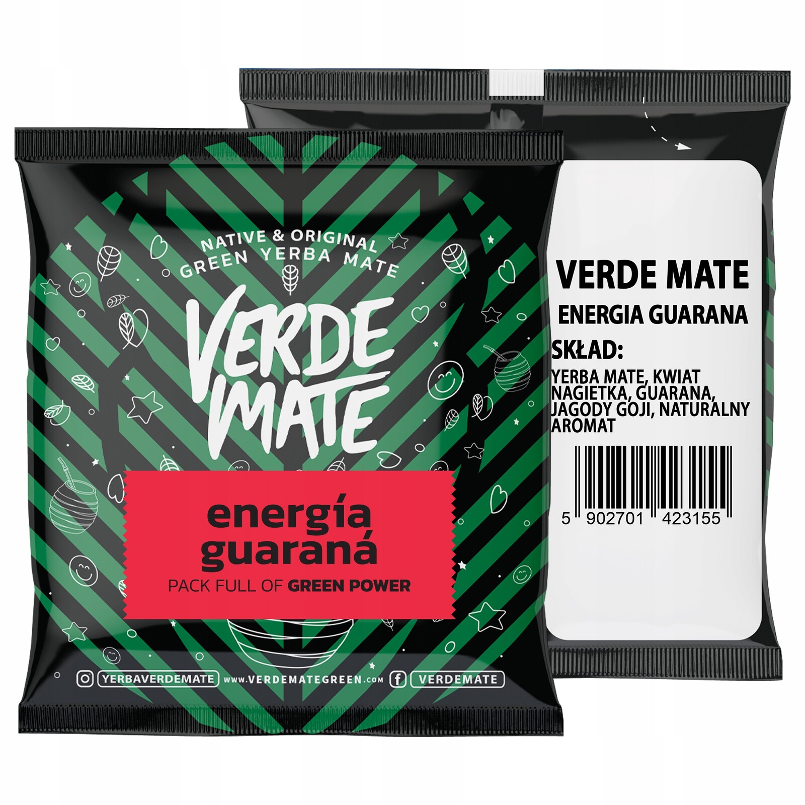 9 x Verde Mate Energie Guarana 50 g