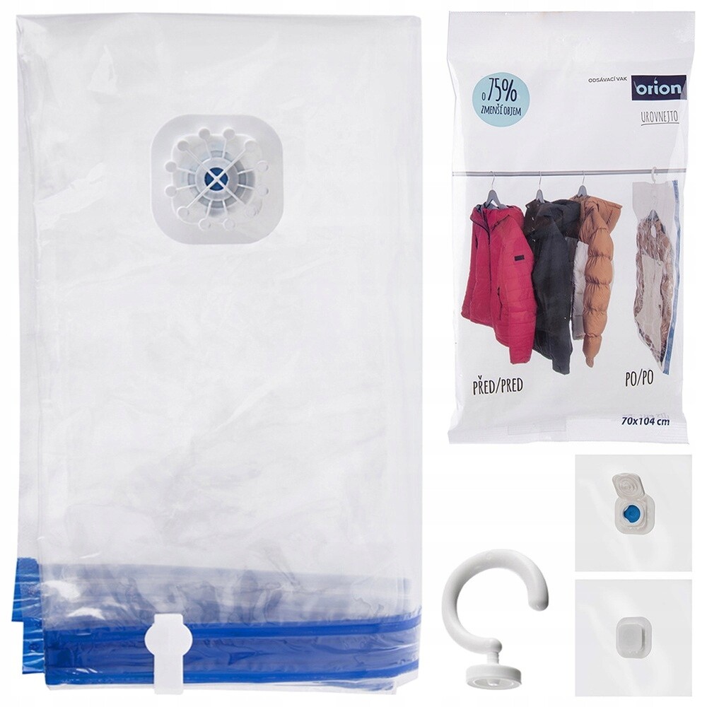 Vakuový sáček na oblečení a ložní prádlo s ramínkem 70x104 cm