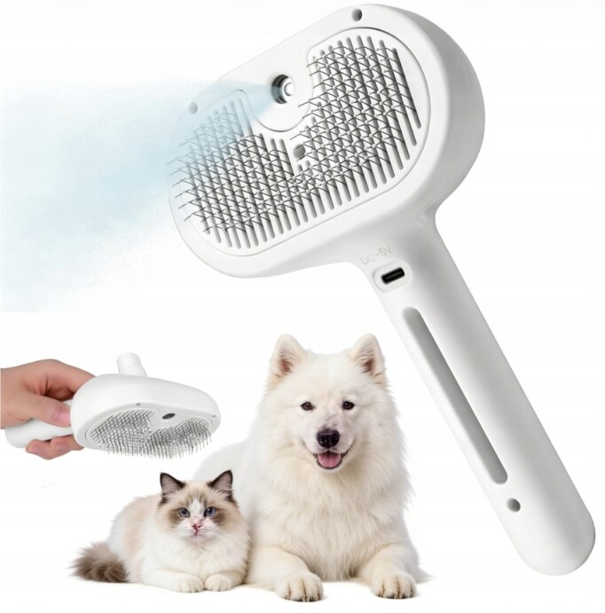 Elektrický Pařní Kartáč 2 V 1 Pro Psy A Kočky: Odstranění Zplsti, Masáž, Bělení